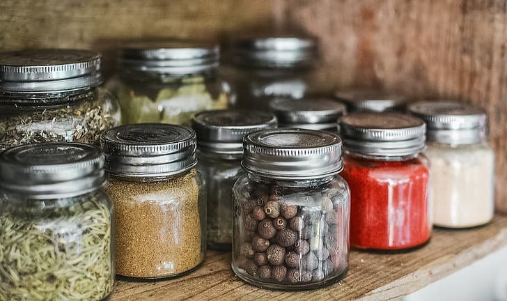 spices shelf jar kitchen